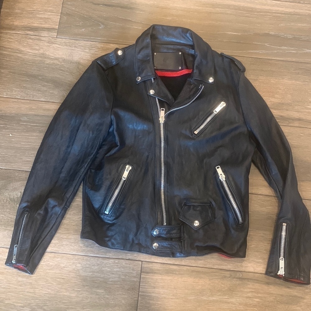 DryBone.co custom made black leather men’s moto jacket